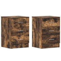 mesitas de noche 2 uds contrachapado roble ahumado 38x35x56 cm vidaxl