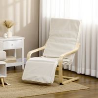 sillon de salon homcom abedul poliester metal 665x94x100 cm crema