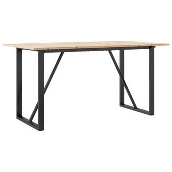 Mesa De Comedor | Mesa De Cena Marco O Madera Maciza Pino Y Hierro 160x80x75cm