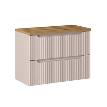 Mueble bajo lavabo 80cm 2 cajones paneles de melamina y mdf cachemira