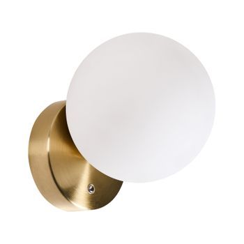 Conjunto De 2 Lámparas De Pared Led Moderno Con Pantalla Redonda De Vidrio Base De Metal Con Regulador De Intensidad Blanco Teifi