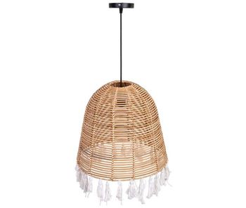 Lámpara techo de ratan y algodón marrón d40x40h cm