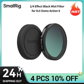 Filtro de efecto niebla negra SmallRig 1/4 para DJI Osmo Action 6, cristal de alta calidad con alto contenido de aluminio y cubierta de lente de silicona