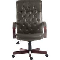 teknik warwick bonded-leather tilting executive chair - brown brown