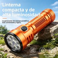 nueva linterna de alta intensidad con ocho luces led de aleacion de aluminio de largo alcance enfoque fijo recargable y de larga duracion para exteriores