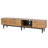 mueble tv moderno de 175 cm con luces led multicolor y tres armarios