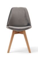 duke grey velvet dining chairs - grey