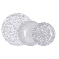 vajilla porcelana 12 piezas - 4 personas bidasoa aquilea next - gris apto microondas