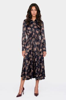 vestido camisero estampado multiblue fans l