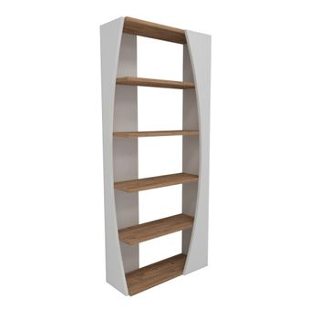 Estantería 5 estantes decoración blanco y pino atlántico alt150 cm