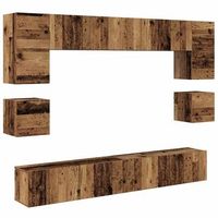 conjunto de mueble de tv 8 uds madera envejecida vidaxl