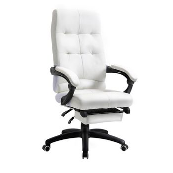 Vinsetto Silla de Oficina Ergonómica Silla Escritorio Giratoria con Altura Ajustable Función de Inclinación Reposabrazos y Reposapiés   Aosom España