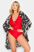 yours camisa playera negra de estampado animal mujer curvy y tallas grandes yours