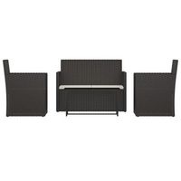 muebles de jardin con cojines 4 uds  mesa y sillas ratan sintetico negro