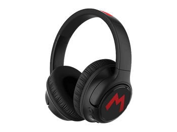 Auriculares infantiles - FR-TEC Super Mario Wireless Headphones con luz LED, Autonomía 50 h, Diadema, Bluetooth, Negro