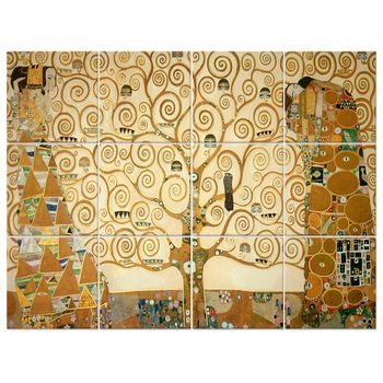 Legendarte - Panel Decorativo Multiple El Árbol De La Vida - Gustav Klimt Cm. 150x200 (12 Paneles)