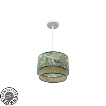FABRILAMP Lámpara de techo colgante Congo 30d 1xe27 Blanco/verde-natural