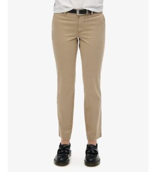 Superdry para mujer. W7011218A Pantalón Chino Mid Rise taupe (30/30), Casual, Algodón