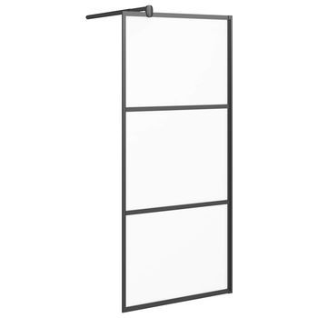 Mampara De Ducha Accesible Vidrio Esg Esmerilado Negro 90x195cm Vidaxl