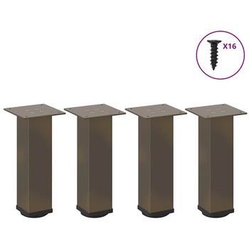 Patas Para Mesa De Centro 4 Unidades Acero Natural 42-44 Cm Acero Vidaxl