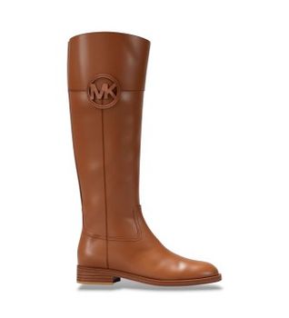 Michael Kors para mujer. 40F6KMFB5L Botas de piel Kimmee Flat marrón (40), Plano, Cremallera, Clásico