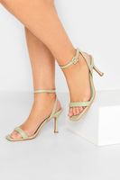 limited collection sandalias tiras verdes de tacon en ancho especial