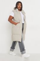 yours chaleco largo marfil acolchado con capucha mujer curvy y tallas grandes yours