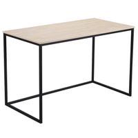 mesa escritorio tablero y estructura metalica negra adec mia oak - negro