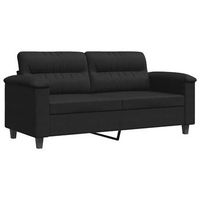 sofa de 2 plazas  sofa de salon  sofa de descanso de tela de microfibra negro 140 cm