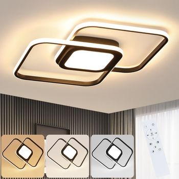 Nettlife Lámpara De Techo Led Metal Negro 48w Dormitorio Moderno Salón Regulable Con Diseño Lámpara Infantil Cocina Comedor