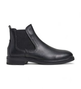 Pepe Jeans para hombre. PMS50244 Botines de piel Leeds City negro (46), Plano, Ninguno, Casual