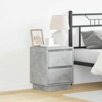 mesa de noche - mueble para dormitorio - madera de ingenieria - gris concreto 39x345x50cm