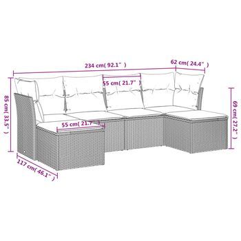 Conjunto De Muebles De Exterior Para El Ocio (conjunto De Seis Piezas Con Cojines)