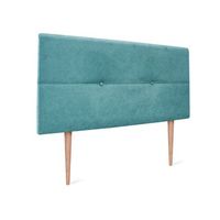 cabecero de tela aqualine con botones 105x105cm con patas camas 105 - turquesa