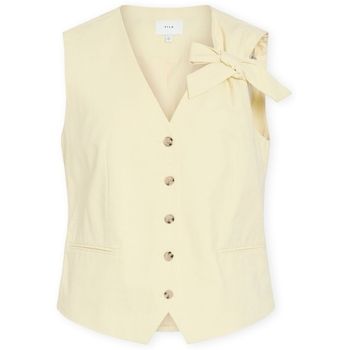 Vila Blusa Alara Vest - Pastel Yellow para mujer