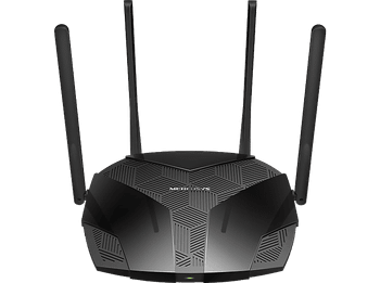 Router - Mercusys MR80X AX3000, Wi-Fi 6, Doble Banda, 3 Gbit/s, WPA3, MU-MIMO y OFDMA, Negro