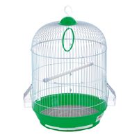 moly jaula para pajaros circular con bandeja extraible y comederos exteriores