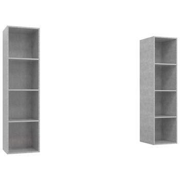 Muebles De Salón De Pared 2 Uds | Mueble Tv Madera Ingeniería Gris Hormigón Cfw72687