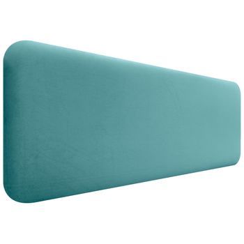 Dhome Cabecero Tapizado En Terciopelo Liso Redondeado Para Pared Acústicos Cabeceros Absorbentes Cabezal Cama Dormitorio (turquesa, 140cm)