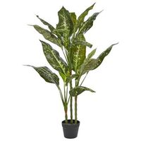 planta artificial en maceta decoracion interior de plastico con maceta negra 110 cm dieffenbachia