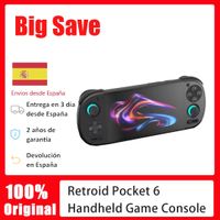 consola de juegos portatil retroid pocket 6 rp6 pantalla amoled de 55 1080p 120hz snapdragon 8 gen 2 bateria de 6000mah gatillos de efecto hall reproductor de juegos retro android
