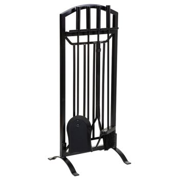 Herramientas para la chimenea de metal negro set 5pcs  31x27x75.8h cm