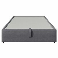 cama tapizada de matrimonio 160x200 cm - cama con almacenaje puerto usb-c somier de laminas completo sin cabecero algodon - gris