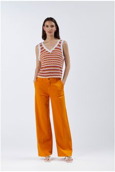 camiseta de tirantes croché multicolor multifuxia s