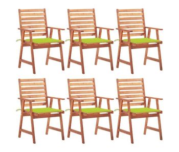 Sillas comedor de jardin y cojines 6 unidades madera maciza acacia