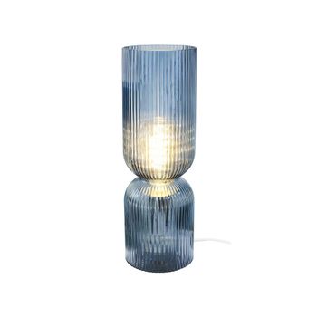 Lámpara de mesa de vidrio azul
