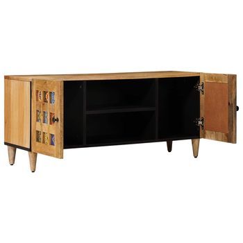 Mueble De Tv | Mueble De Salón | Gabinete De Tv Natural 105 X 33 X 46 Cm Madera De Mango Maciza
