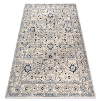 Alfombra De Lana Nain Marco Ornamento 7586/51935 Beige / Azul Oscuro 80x150 Cm