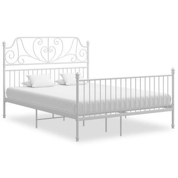 Estructura Cama Con Cabecero Sin Colchón Metal Blanco 140x200cm Vidaxl