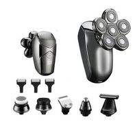 afeitadora 6 en 1 para cabeza y rostro incluye 12 accesorios gris oscuro